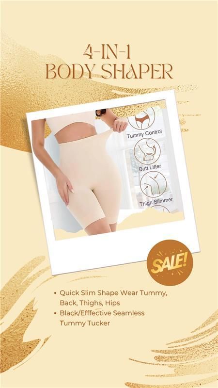BD 4-in-1 Shaper - Quick Slim Shape Wear Tummy, Back, Thighs, Hips.